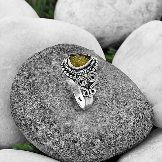 Natural Rare Kornerupine Rough Ring size-7.5 R-1301 SDR212151