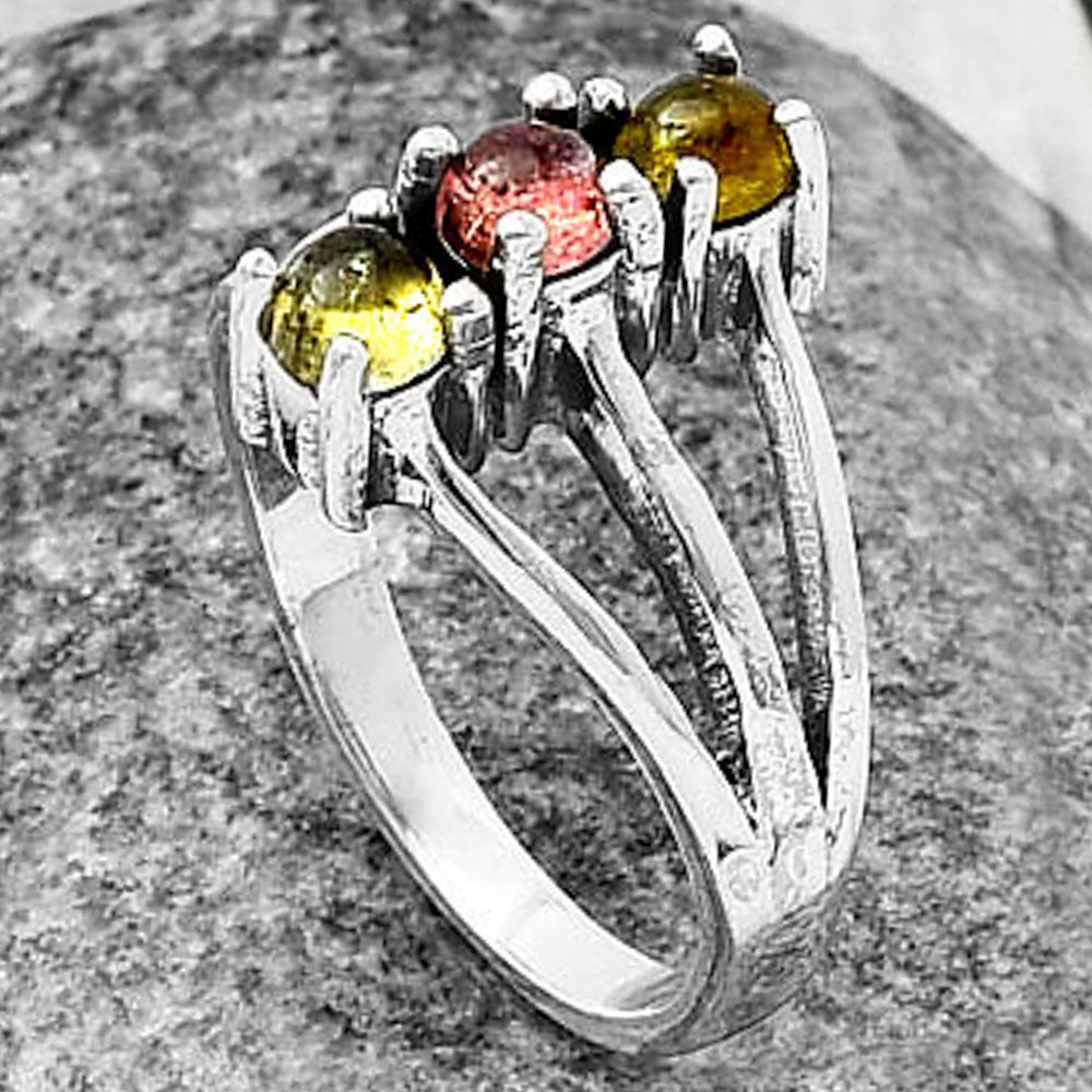 Natural Multi Tourmaline Ring size-7 R-1050 SDR212642
