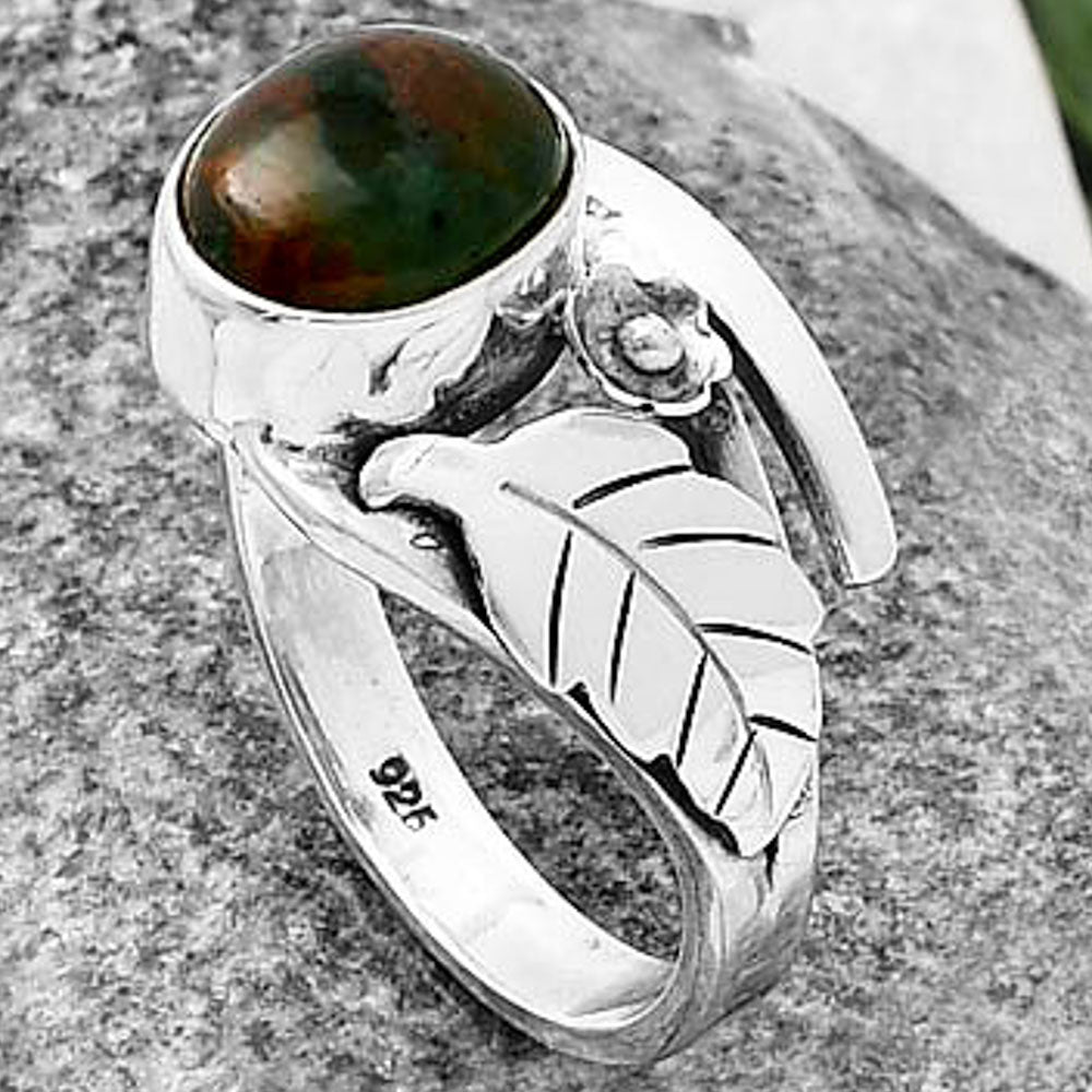 Natural Chrome Chalcedony Ring size-8 R-1410 SDR212725