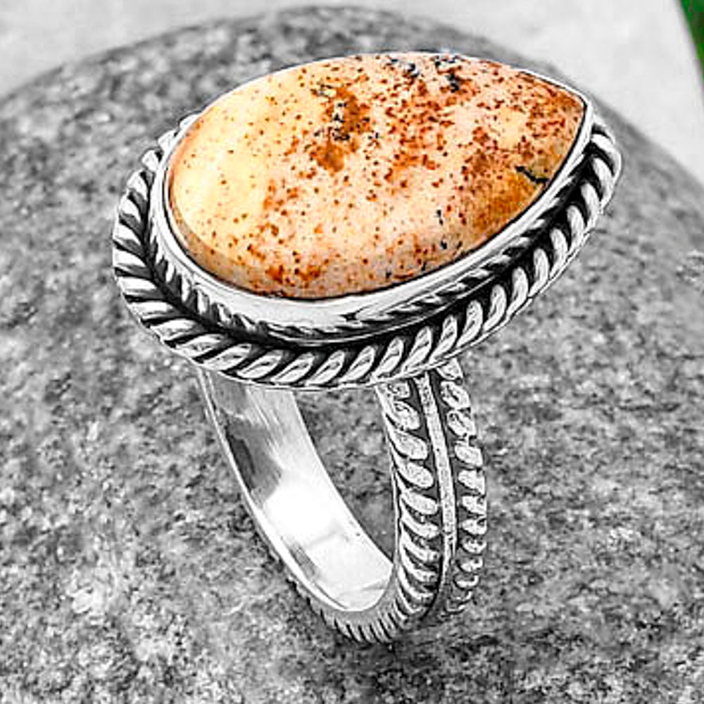 Natural Picture Jasper Ring size-7.5 R-1065 SDR213414