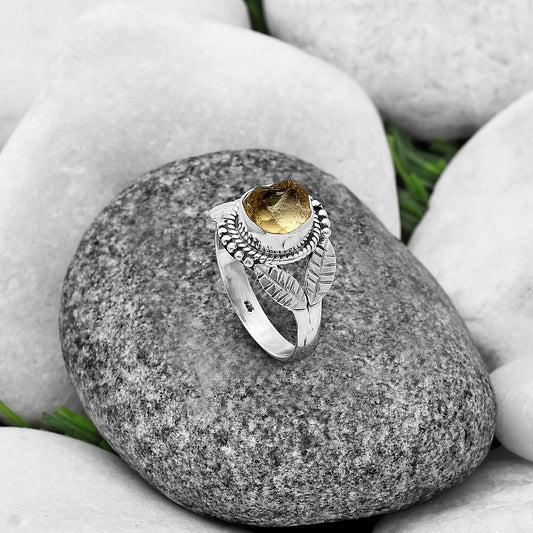 Natural Yellow Scapolite Rough Ring size-7.5 R-1387 SDR213663