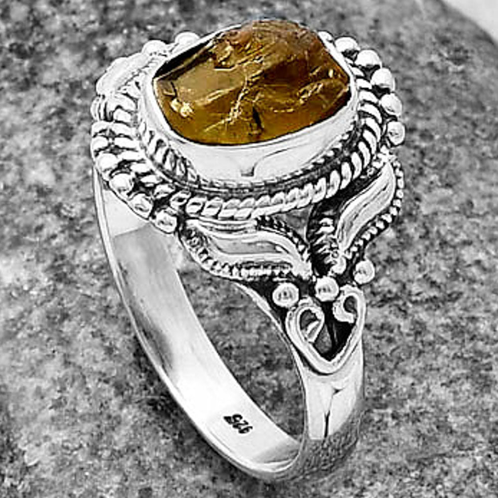 Natural Rare Kornerupine Rough Ring size-7.5 R-1286 SDR213754