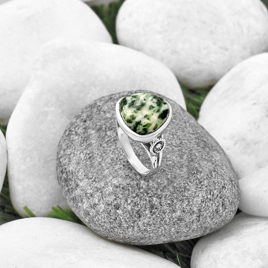 Spiral - Natural Dioptase Ring size-8.5 R-1062 SDR214055