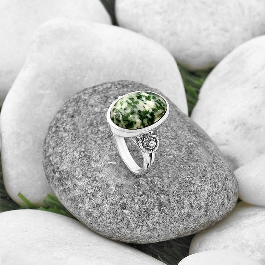 Spiral - Dioptase Ring size-8 R-1062 SDR214121