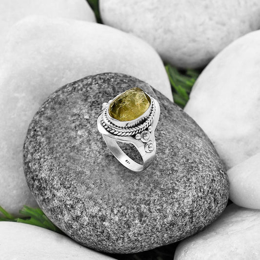 Natural Green Kyanite Rough - India Ring size-7 R-1420 SDR214554