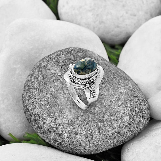 Natural Blue Scheelite - Turkey Ring size-7 R-1420 SDR214555