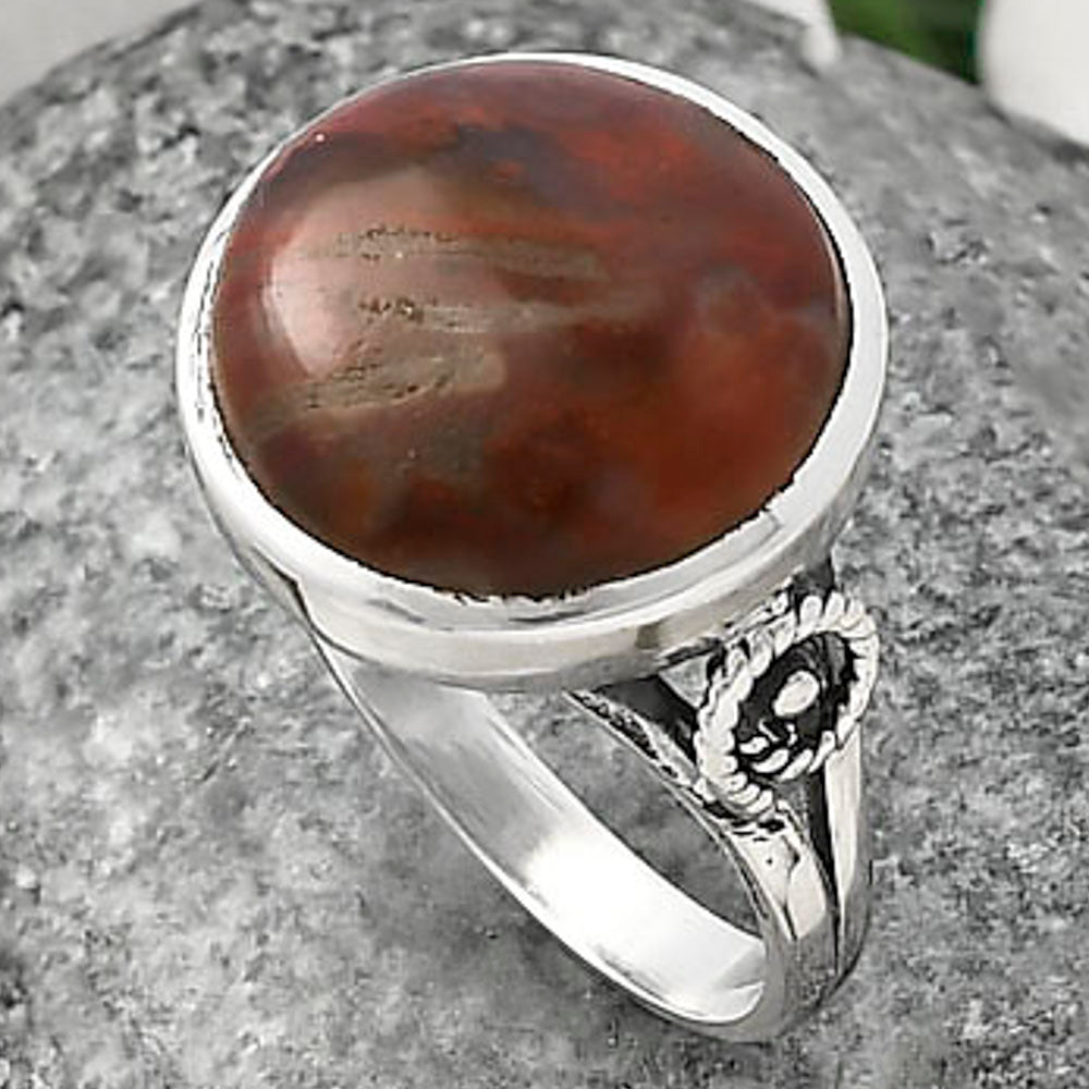 Natural Red Moss Agate Ring size-8.5 R-1062 SDR214616
