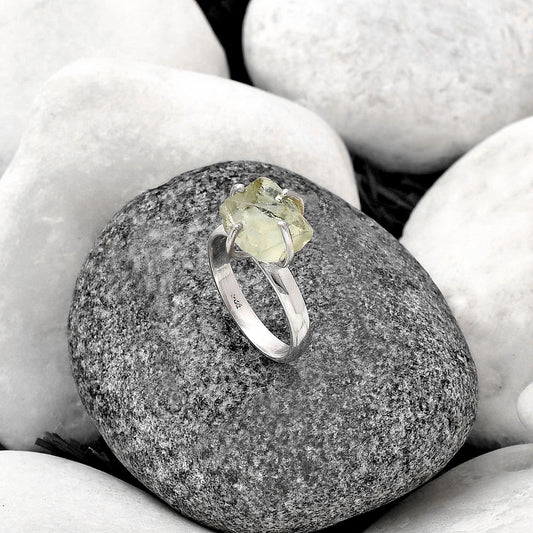 Prasiolite (Green Amethyst) Rough Ring size-7 R-1052 SDR214899