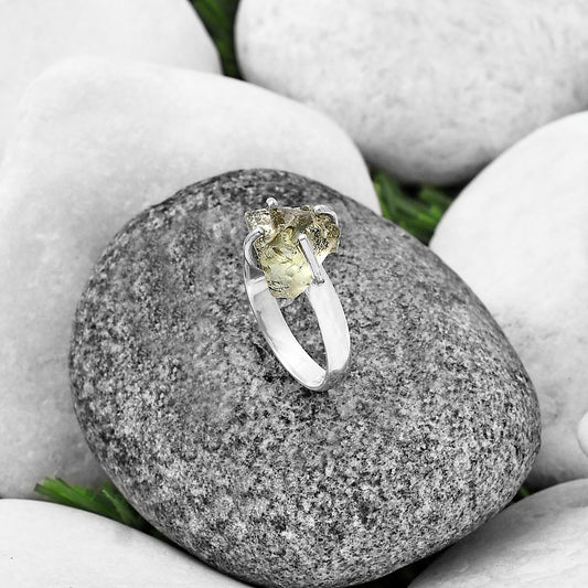 Prasiolite (Green Amethyst) Rough Ring size-7 R-1052 SDR214907