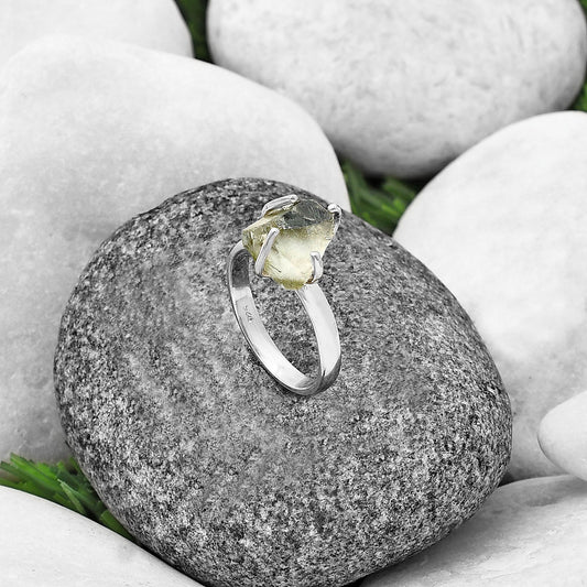 Prasiolite (Green Amethyst) Rough Ring size-7.5 R-1052 SDR214916