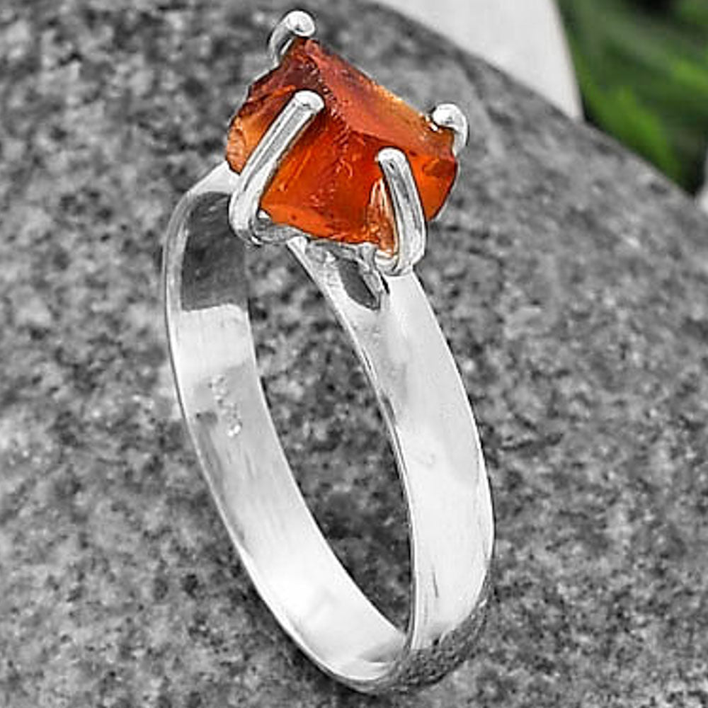 Natural Mandarin Citrine Rough Ring size-8.5 R-1052 SDR214923