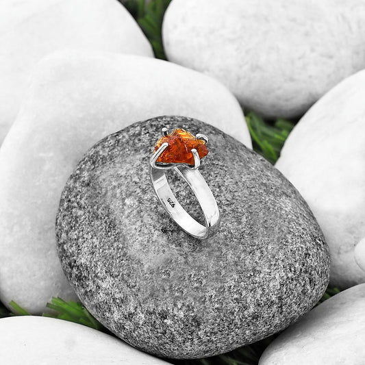 Natural Mandarin Citrine Rough Ring size-7 R-1052 SDR214961