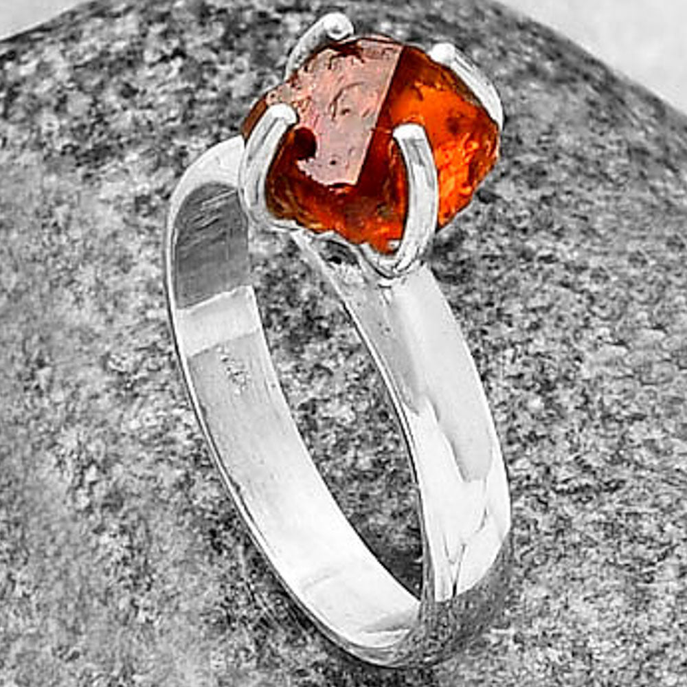 Natural Mandarin Citrine Rough Ring size-7 R-1052 SDR214963