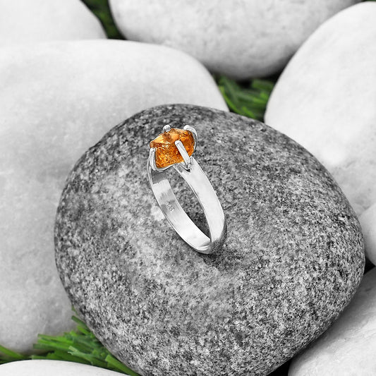 Natural Citrine Rough - Brazil Ring size-8 R-1052 SDR215074