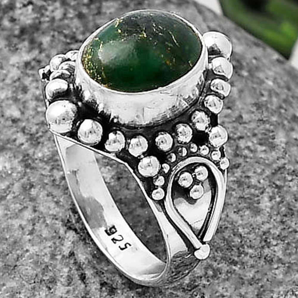 Natural Green Fuchsite Ring size-8.5 R-1154 SDR215102
