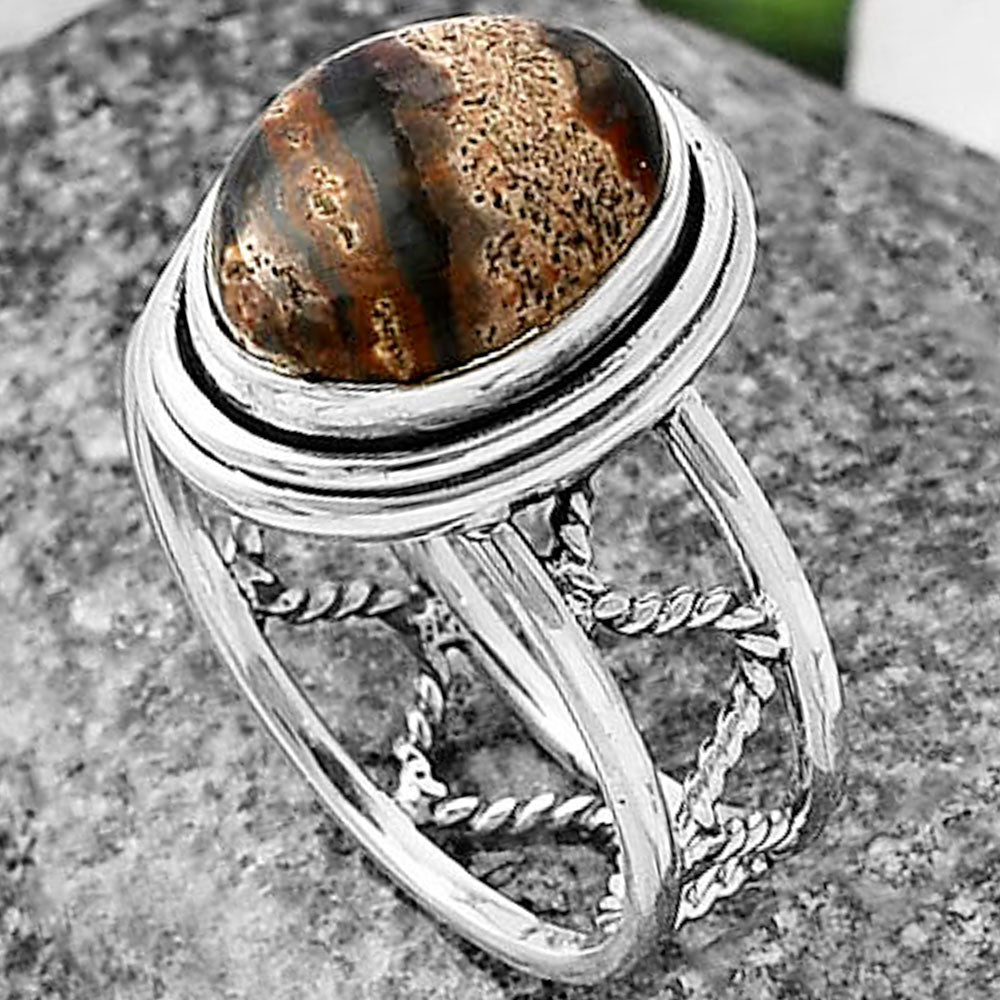 Natural Viper Skin Jasper Ring size-8 R-1255 SDR215252