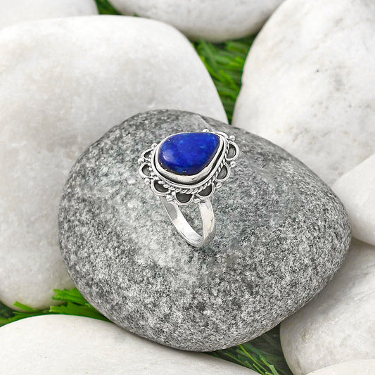 Natural Lapis Lazuli - Afghanistan Ring size-8 R-1256 SDR215424