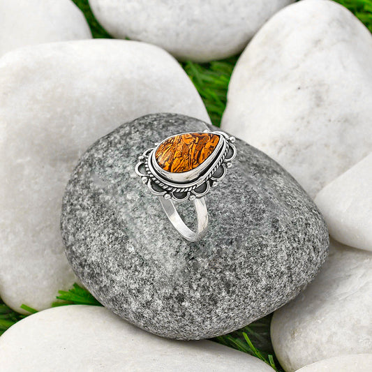 Coquina Fossil Jasper - India Ring size-8.5 R-1256 SDR215454