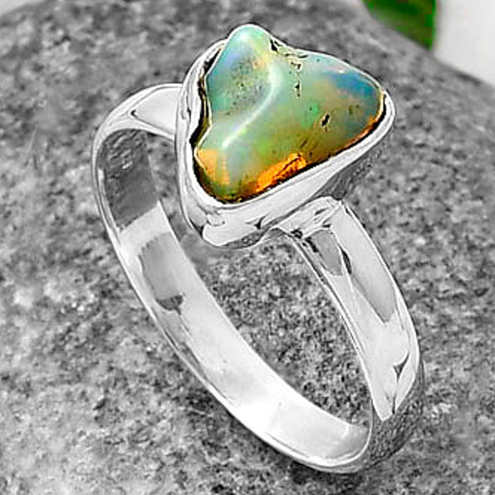 Natural Ethiopian Opal Rough Ring size-9 R-1001 SDR215521