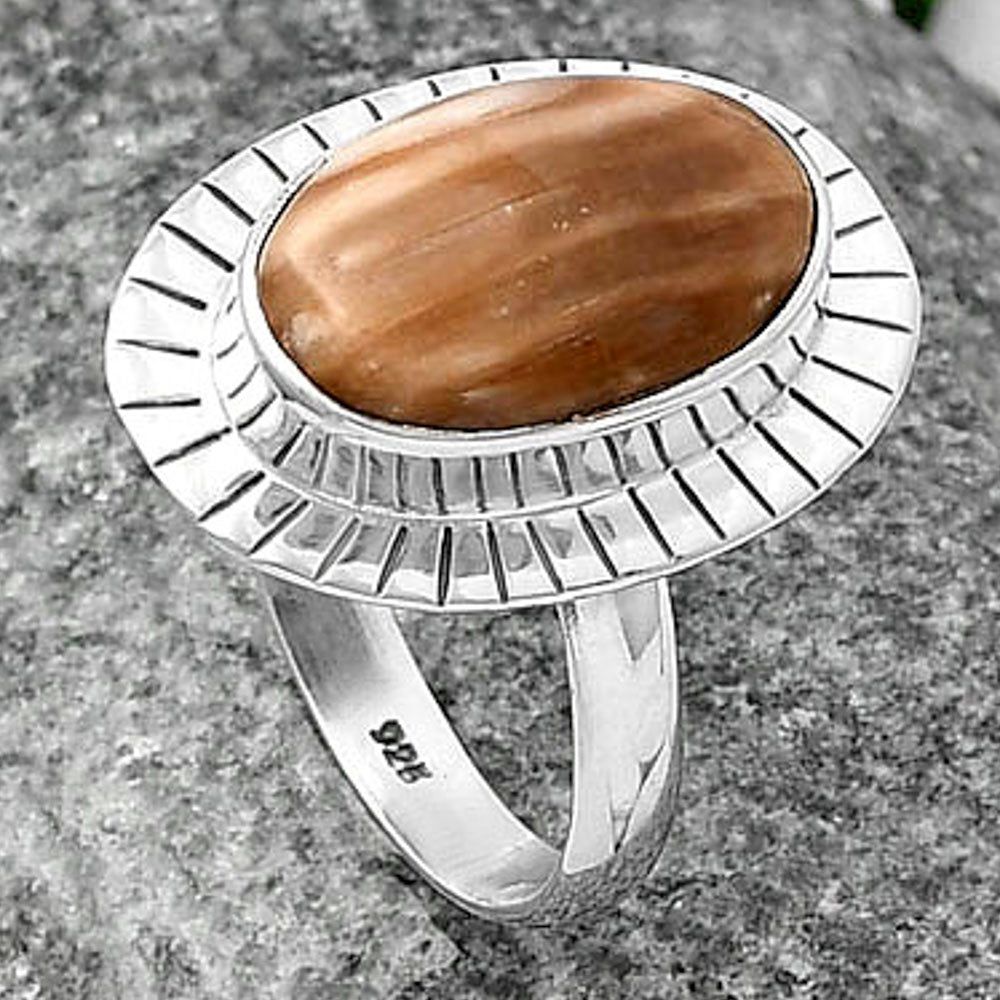 Natural Petrified Wood Ring size-8 R-1086 SDR215762