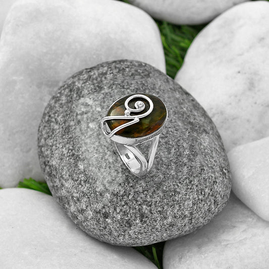 Turkish Rainforest Chrysocolla Ring size-8 R-1478 SDR215914