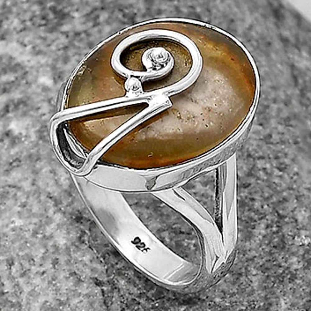 Natural Australian Prehnite Ring size-8.5 R-1478 SDR215927