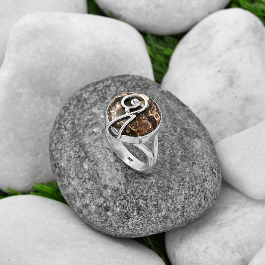 Natural Turtella Jasper - USA Ring size-8.5 R-1478 SDR215936