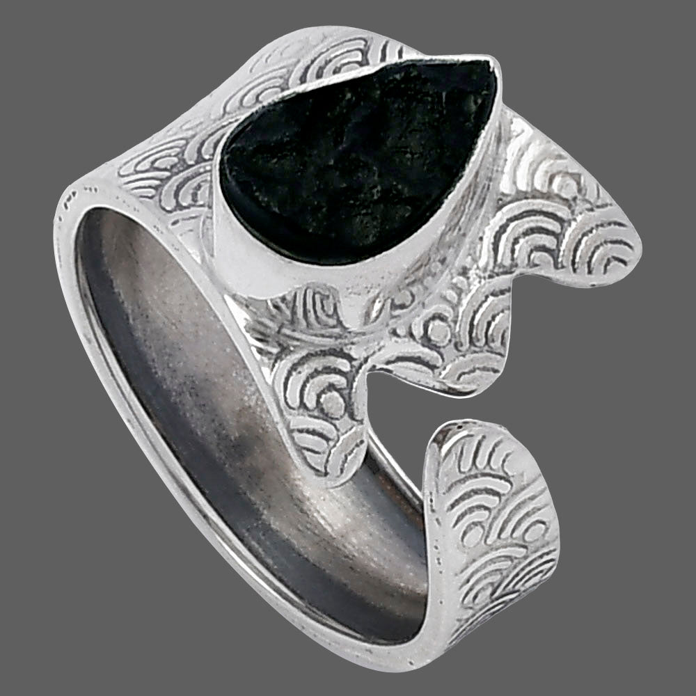 Adjustable - Tektite Rough - Greek Ring size-7 R-1381 SDR216060