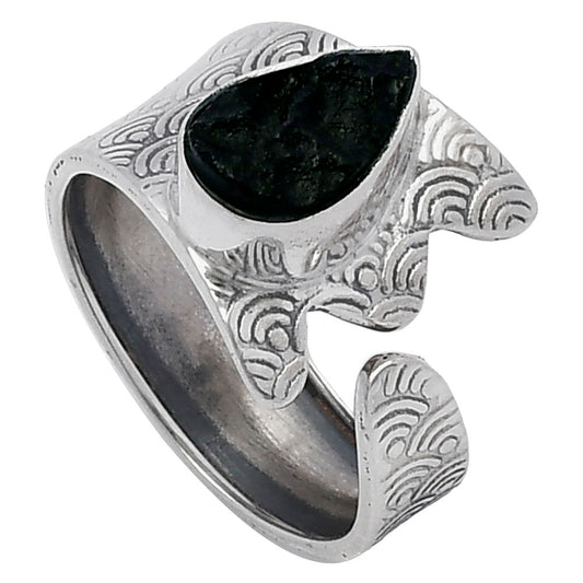 Adjustable - Tektite Rough - Greek Ring size-7 R-1381 SDR216060
