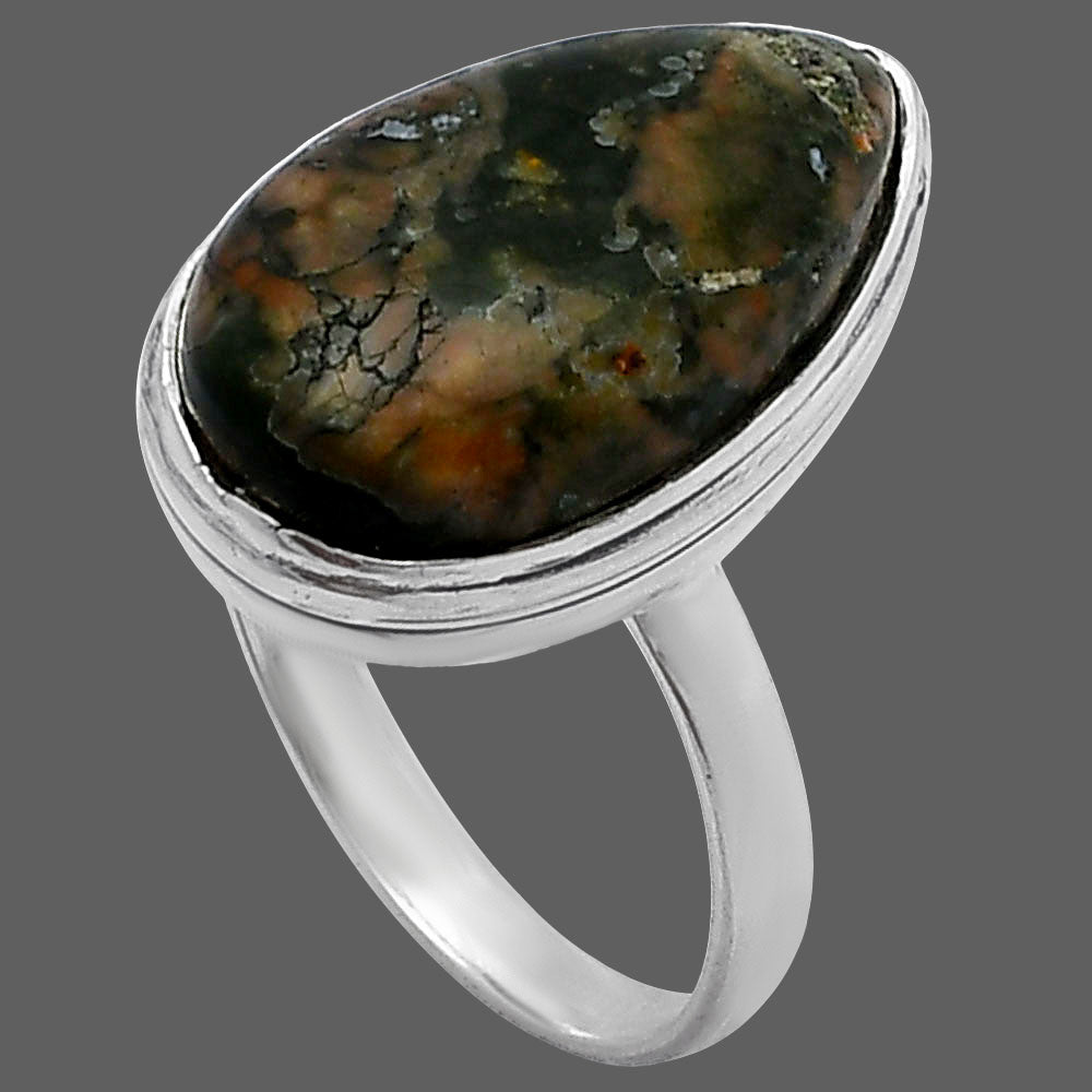 Natural Rhyolite - Rainforest Jasper Ring size-9 R-1007 SDR216337