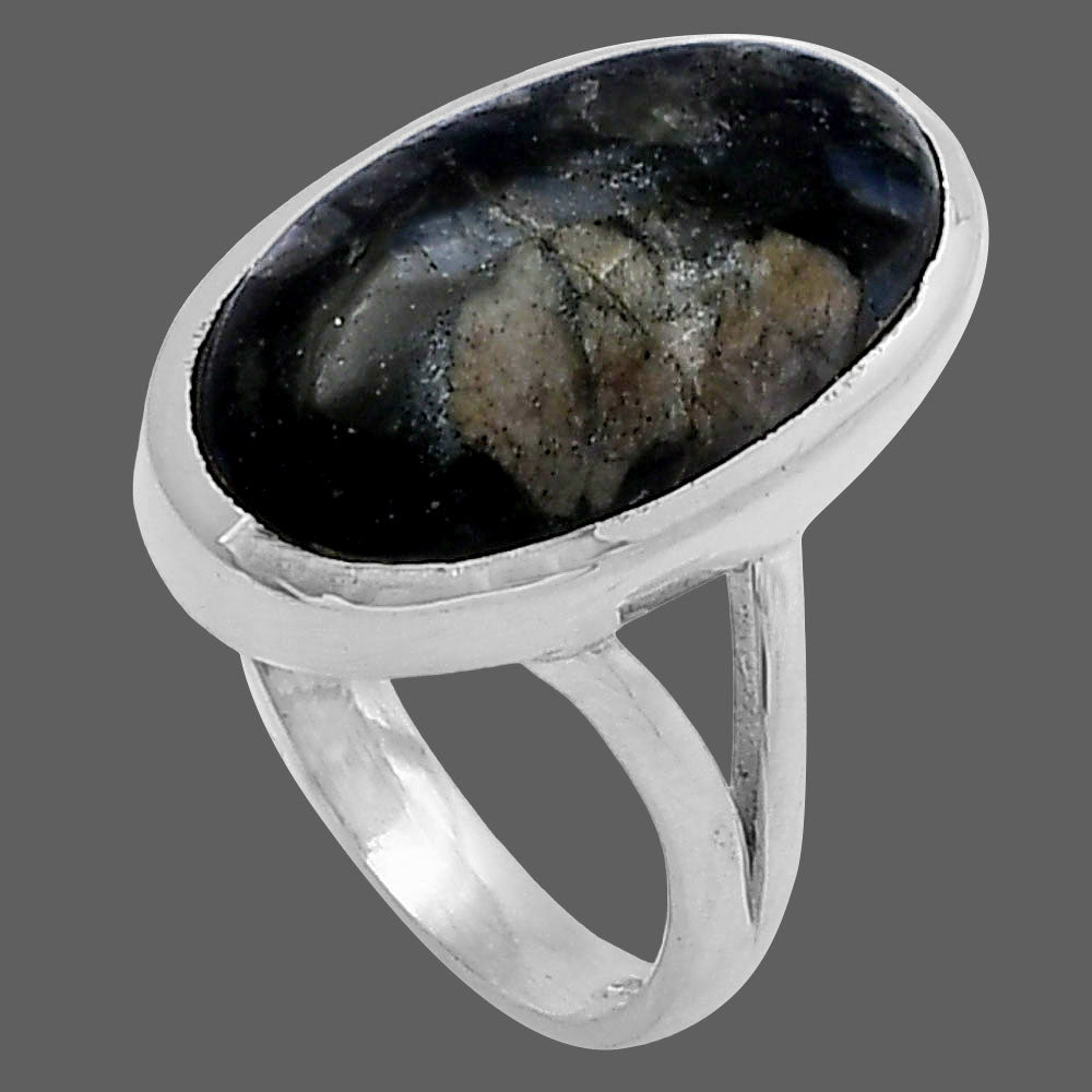 Llanite Blue Opal Crystal Sphere Ring size-7 R-1002 SDR216576