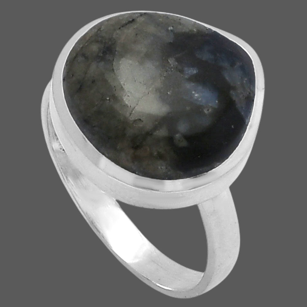 Llanite Blue Opal Crystal Sphere Ring size-7.5 R-1004 SDR216712