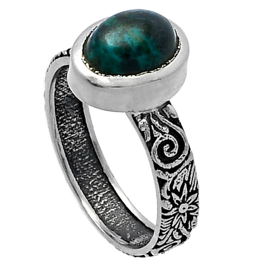 Natural Azurite Chrysocolla Ring size-6 R-1061 SDR217861