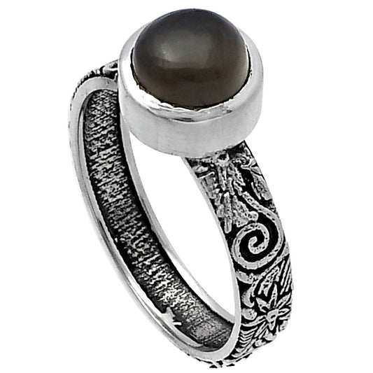 Natural Gray Moonstone Ring size-7 R-1061 SDR217866