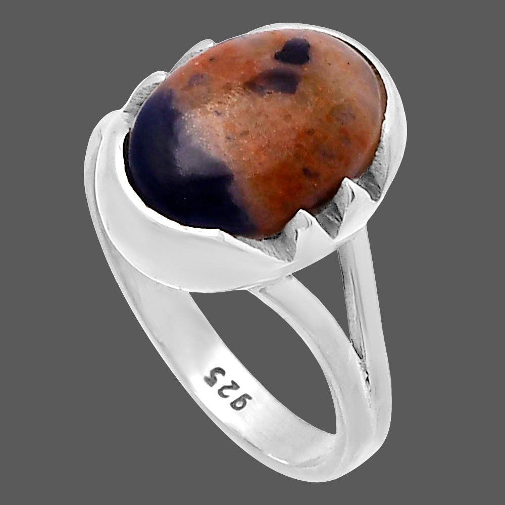 Natural Orange Sodalite Ring size-8 R-1438 SDR220209