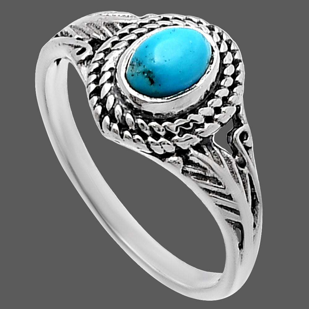 Natural Turquoise Morenci Mine Ring size-7 R-1044 SDR220584