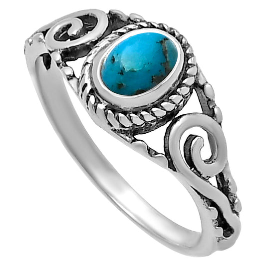 Natural Turquoise Morenci Mine Ring size-7 R-1043 SDR220669