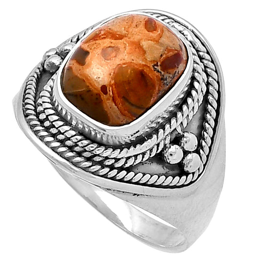Natural Leopardite Jasper Ring size-8.5 R-1312 SDR221578