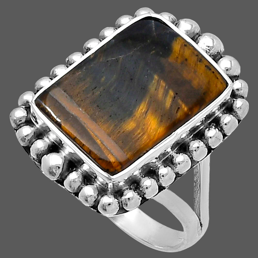 Natural Blue Tiger Eye Ring size-7 R-1154 SDR222290