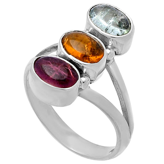 Natural Multi Tourmaline Ring size-7 R-1263 SDR222840