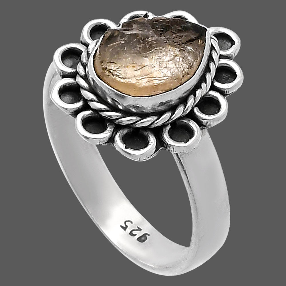 Natural Yellow Scapolite Rough Ring size-8.5 R-1256 SDR224319