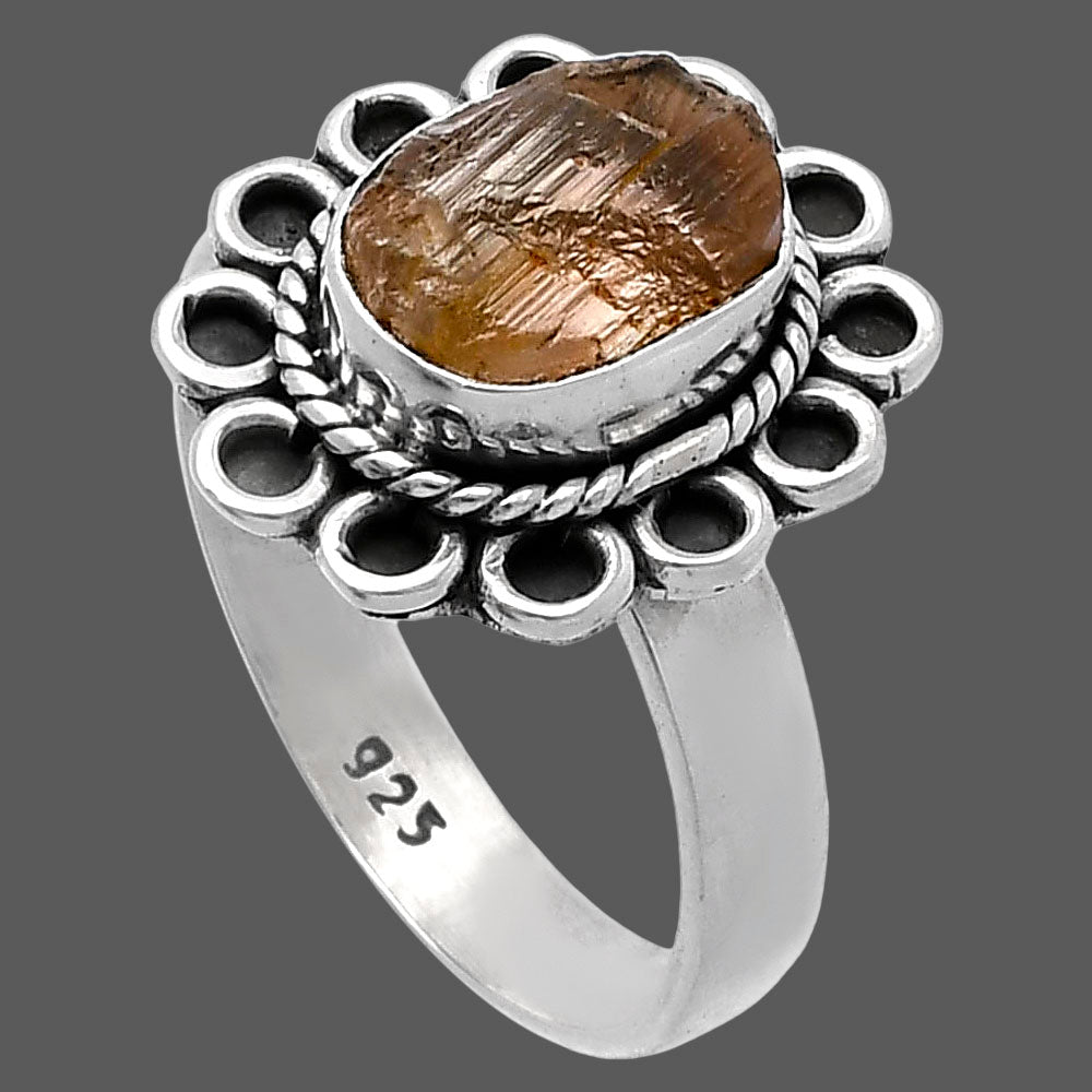 Natural Yellow Scapolite Rough Ring size-8.5 R-1256 SDR224323