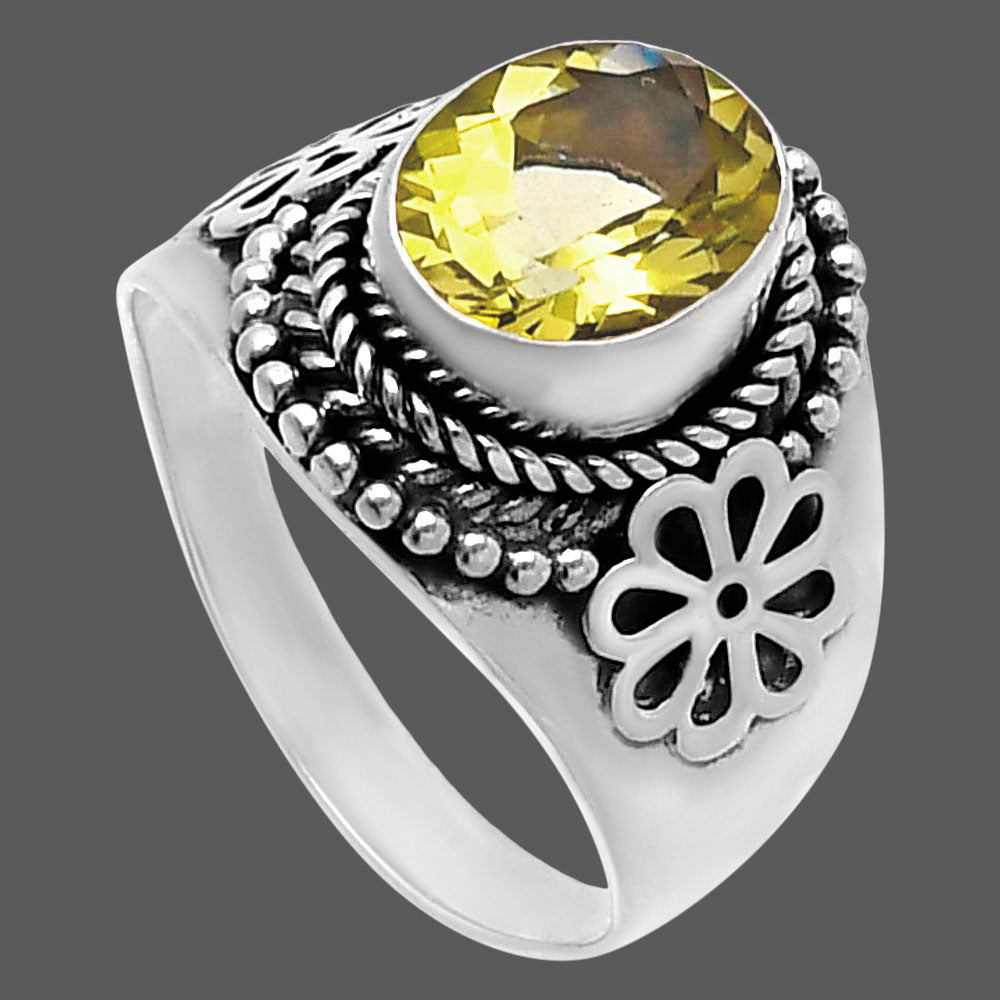 Natural Lemon Quartz Ring size-7 R-1541 SDR224629