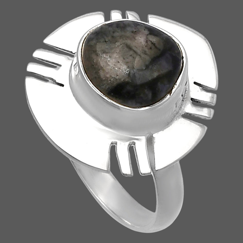 Natural Mexican Cabbing Fossil Ring size-7 R-1240 SDR224702