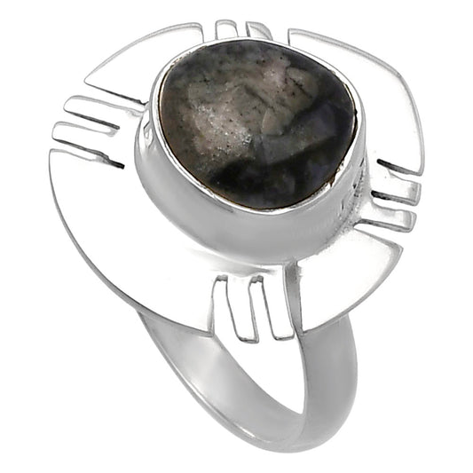 Natural Mexican Cabbing Fossil Ring size-7 R-1240 SDR224702