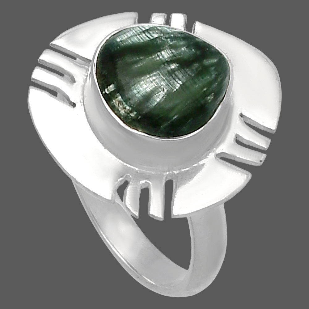 Natural Russian Seraphinite Ring size-7 R-1240 SDR224752
