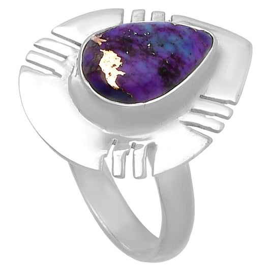 Copper Purple Turquoise - Arizona Ring size-8 R-1240 SDR224754