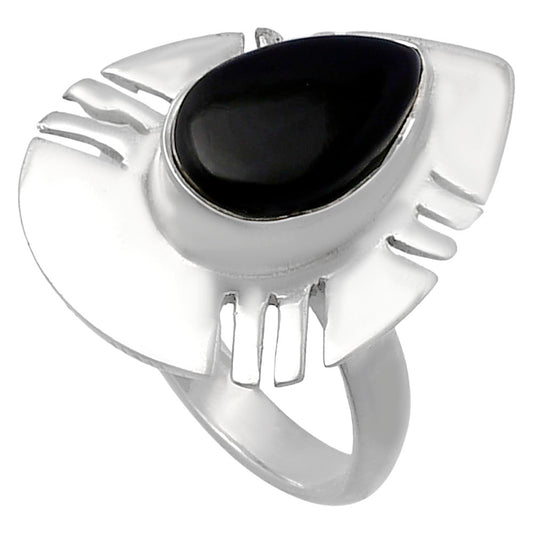 Natural Black Onyx - Brazil Ring size-6 R-1240 SDR224757
