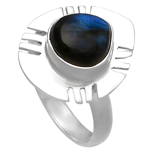 Blue Fire Labradorite - Madagascar Ring size-8 R-1240 SDR224763
