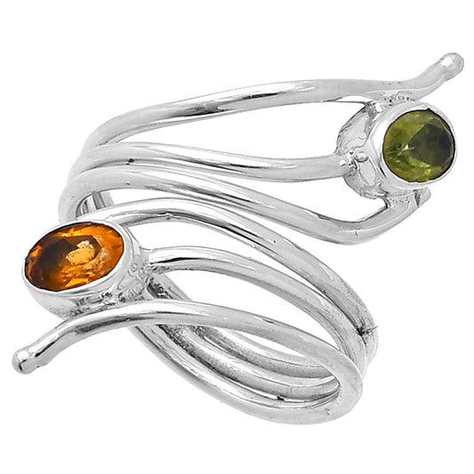 Adjustable - Peridot & Citrine Ring size-6 R-1409 SDR225209
